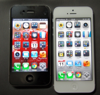 Iphone5とiphone4sの比較