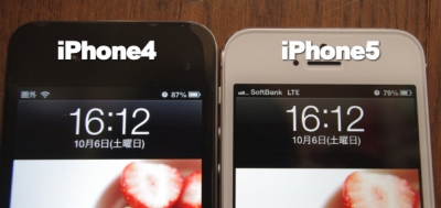 iPhone4は87% iPhone5は79%