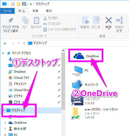 デスクトップのOneDrive