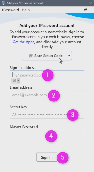 Add your 1Password account