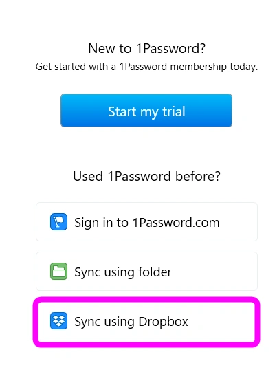 Sync using Dropbox